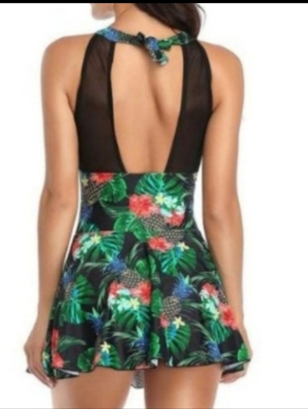 Zecxy high neck mesh ruched one piece Beachy Nautical Swim Suite size small - Picture 2 of 6